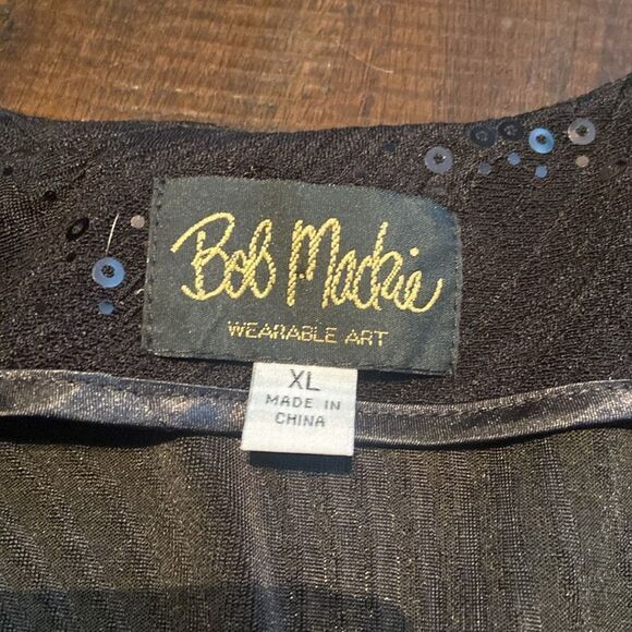 Vintage Bob Mackie Wearable Art Black Sequins Skirt Set Size XL Top Large skirt - Picture 5 of 11